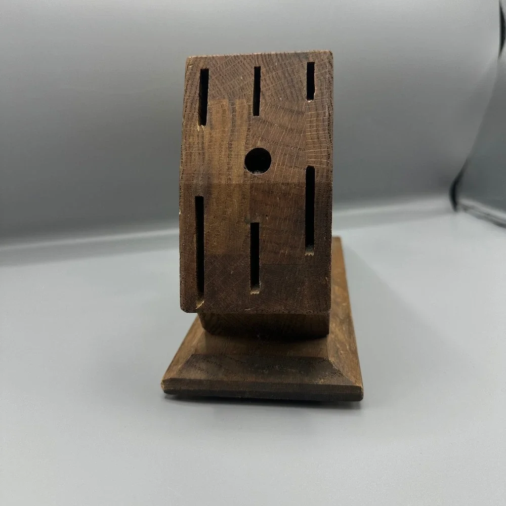 Case XX Wood Knife Block 7 Slot Countertop or Wall Mount Brown Cutlery Storage